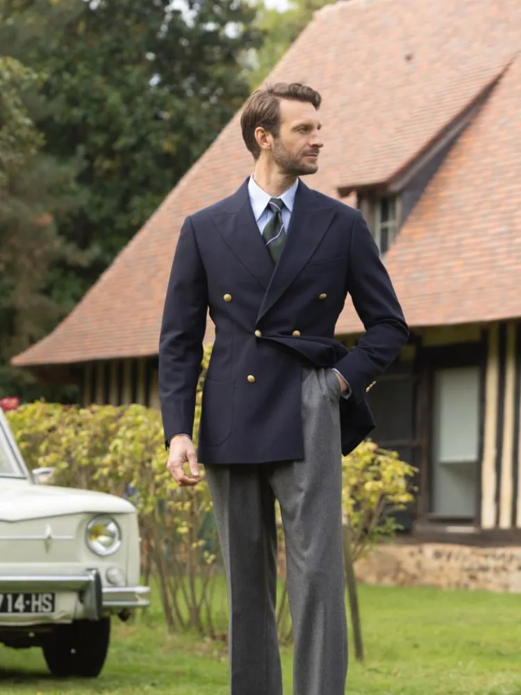 The Nines Costumes|Blazer Croisé*Blazer croisé bleu marine à boutons dorés - drop 4