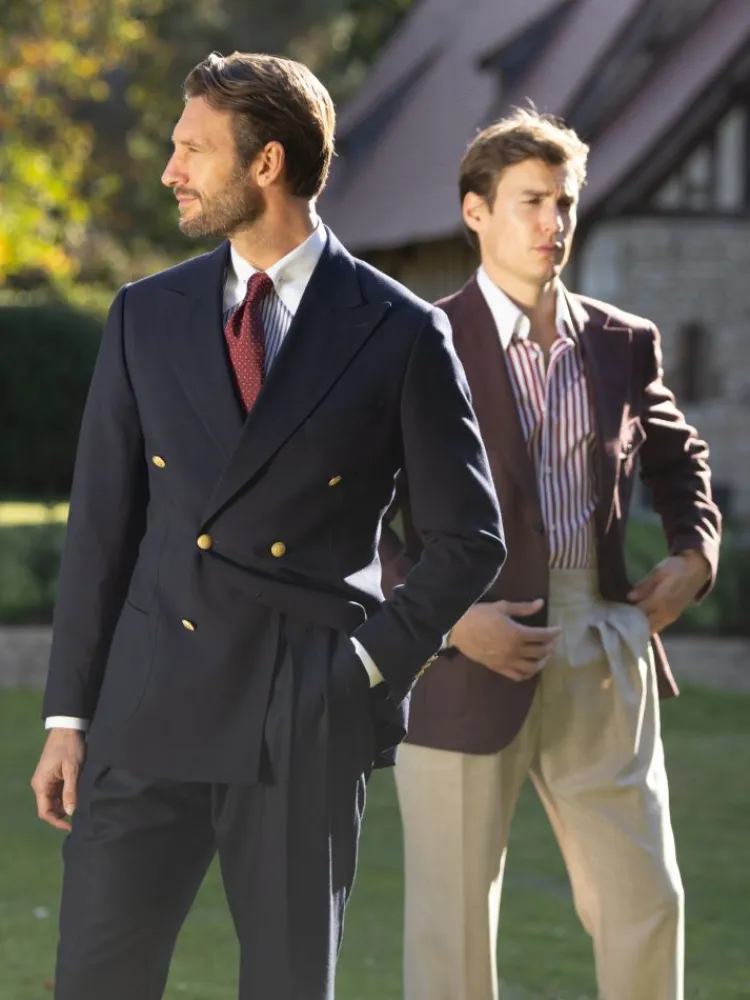 The Nines Costumes|Blazer Croisé*Blazer croisé bleu marine à boutons dorés - drop 4