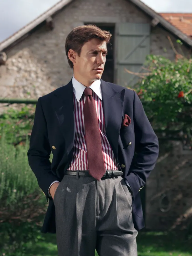 The Nines Costumes|Blazer Croisé*Blazer croisé bleu marine à boutons dorés - drop 4
