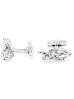 The Nines Bouton De Manchette Argent|Mariage*Boutons de manchette argent massif noeud d'amour