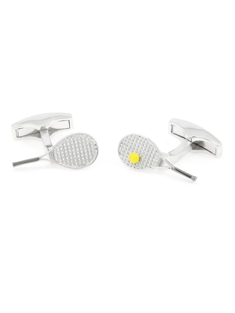 The Nines Bouton De Manchette Argent|Sports*Boutons de manchette argent massif tennis Key Biscane