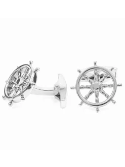 The Nines Bouton De Manchette Rond|Nautique*Boutons de manchette argent massif barre de navire
