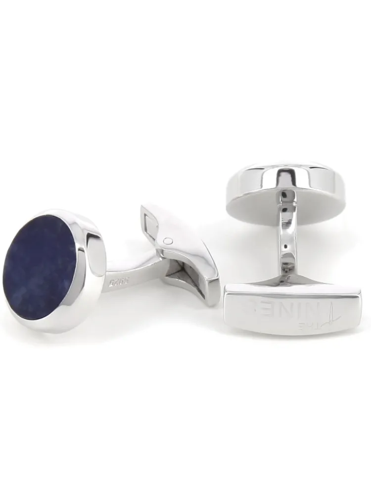 The Nines Bouton De Manchette Rond|Bouton De Manchette Bleu*Boutons de manchette argent massif ronds sodalite Saint-Honoré