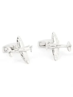 The Nines Aviation|Bouton De Manchette Argent Massif*Boutons de manchette avion argent massif Spitfire