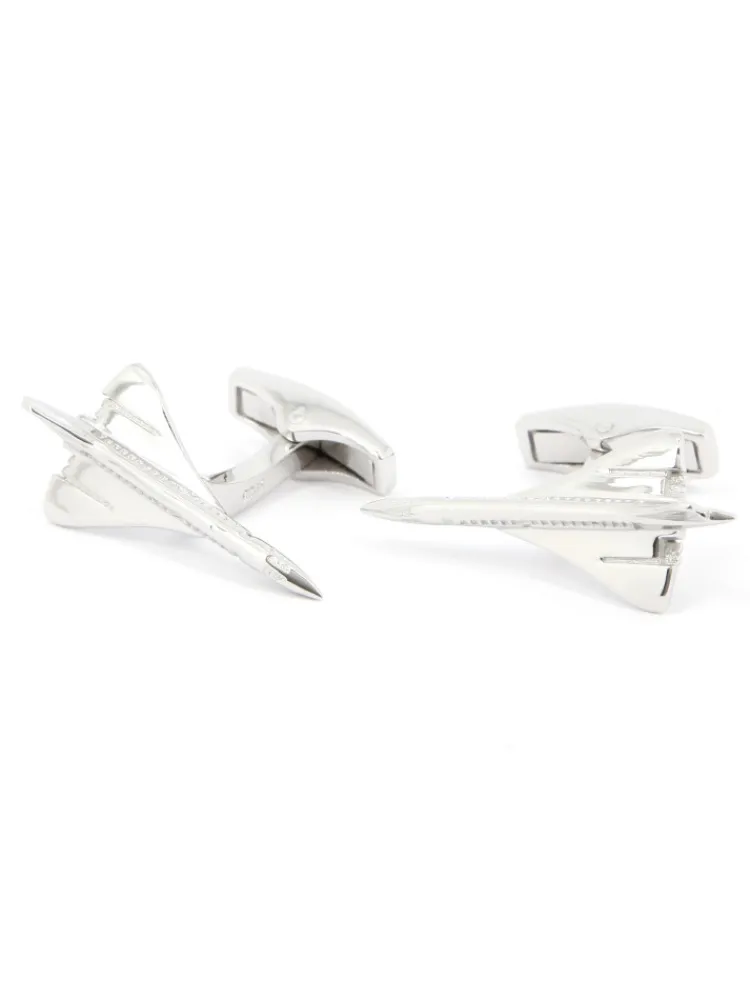 The Nines Aviation|Bouton De Manchette Argent Massif*Boutons de manchette avion argent massif concorde