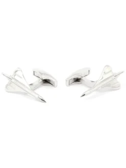 The Nines Aviation|Bouton De Manchette Argent Massif*Boutons de manchette avion argent massif concorde