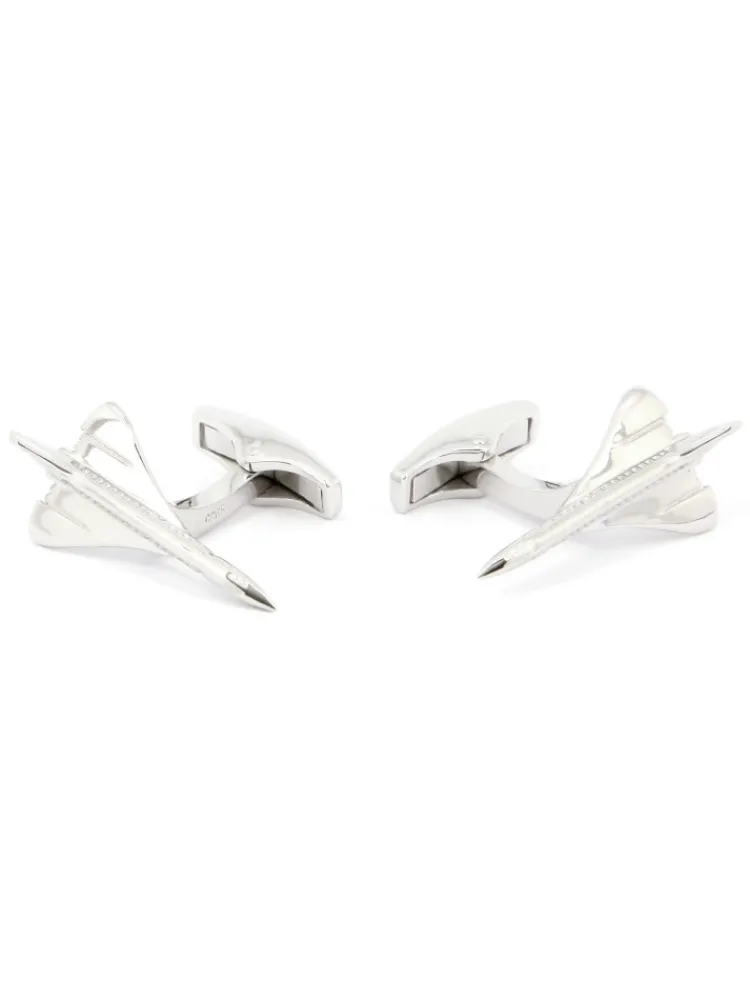 The Nines Aviation|Bouton De Manchette Argent Massif*Boutons de manchette avion argent massif concorde