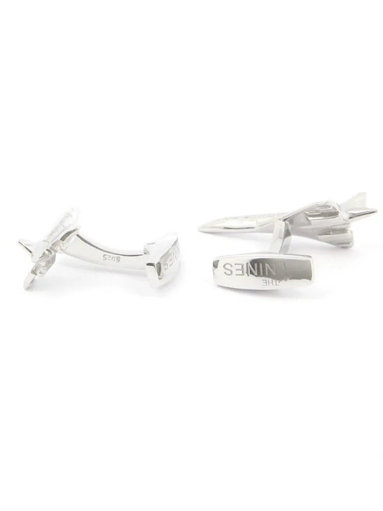 The Nines Aviation|Bouton De Manchette Argent Massif*Boutons de manchette avion argent massif concorde