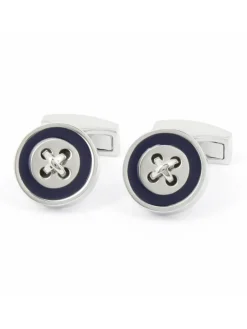 Maison du Bouton de Manchette Bouton De Manchette Rond|Bouton De Manchette Bleu*Boutons de manchette bleu marine Baltimore