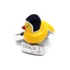 The Nines Insolites|Bouton De Manchette Jaune*Boutons de manchette canard jaune avec casque