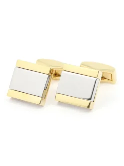 The Nines Bouton De Manchette Carré|Bouton De Manchette Or*Boutons de manchette carré or et argent Minkebe