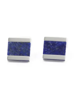 The Nines Bouton De Manchette Carré|Bouton De Manchette Bleu*Boutons de manchette carrés en lapis lazuli Minkebe