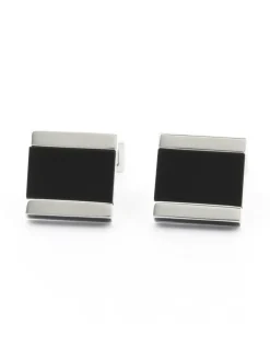 The Nines Bouton De Manchette Carré|Bouton De Manchette Noir*Boutons de manchette carrés en onyx Minkebe