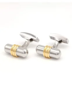 The Nines Bouton De Manchette Or|Classique*Boutons de manchette cylindre Rhodes