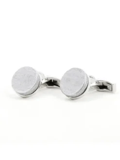ARTICLE 22 Bouton De Manchette Rond|Bouton De Manchette Argent*Boutons de manchette en argent massif et bombes recyclées Ban Naphia