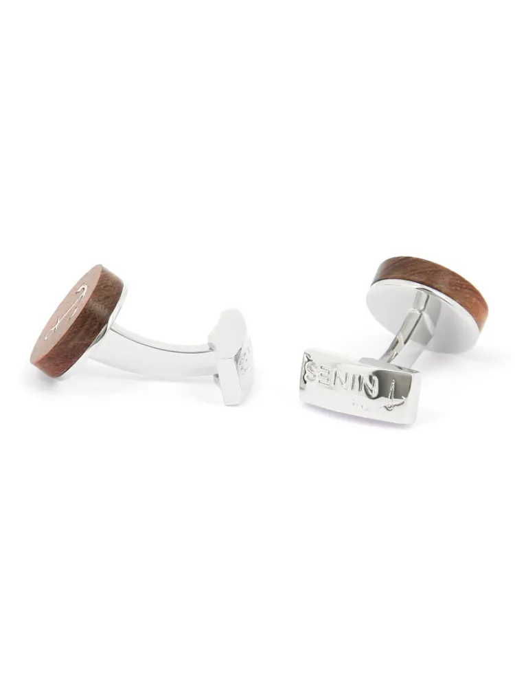 The Nines Bouton De Manchette Rond|Nautique*Boutons de manchette en bois ancre marine Dinard