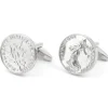 The Nines Bouton De Manchette Rond|Bouton De Manchette Argent*Boutons de manchette franc