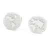 The Nines Bouton De Manchette Rond|Voyage*Boutons de manchette mappemonde en argent massif globe trotter II