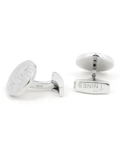 The Nines Bouton De Manchette Rond|Voyage*Boutons de manchette mappemonde en argent massif globe trotter II