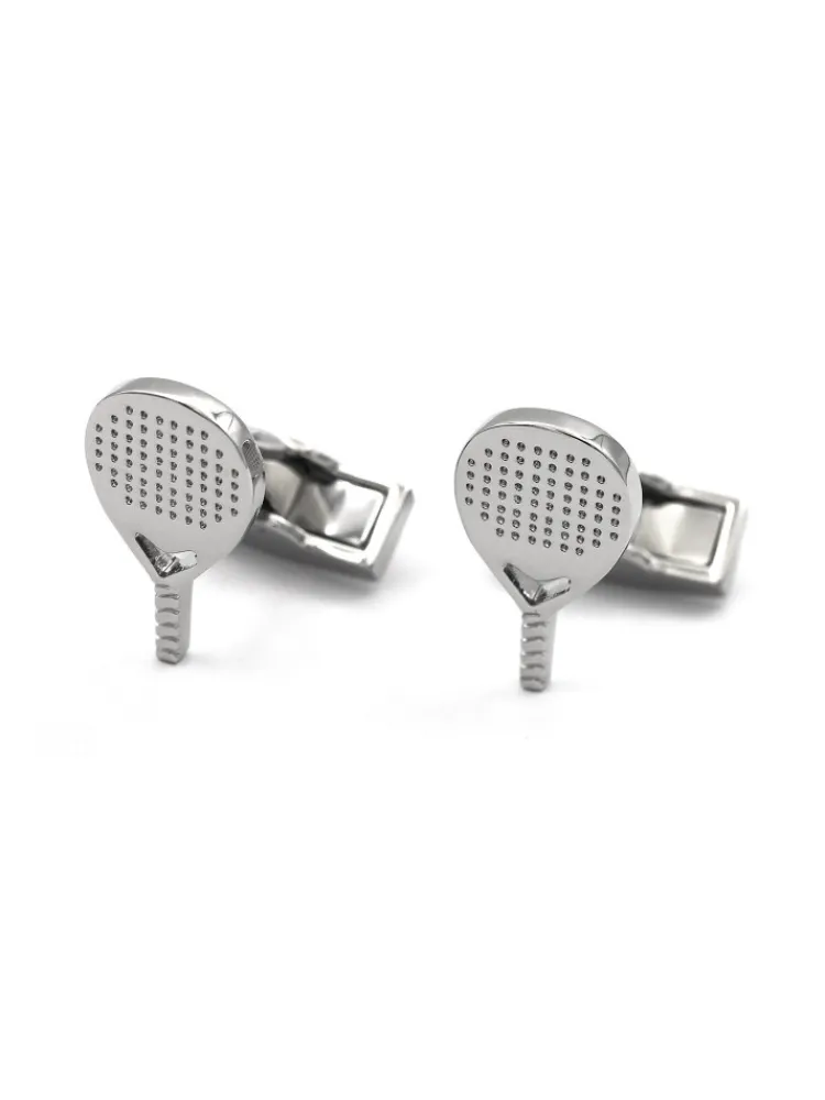 The Nines Bouton De Manchette Argent|Sports*Boutons de manchette Marbella padel