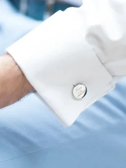 The Nines Bouton De Manchette Rond|Bouton De Manchette Argent*Boutons de manchette mariage frère de la mariée