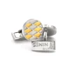 The Nines Bouton De Manchette Rond|Bouton De Manchette Or*Boutons de manchette Miyazaki couleur or et argent
