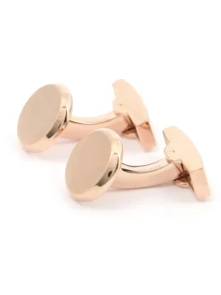 The Nines Bouton De Manchette Rond|Bouton De Manchette Rose*Boutons de manchette or rose brossé Montevidéo