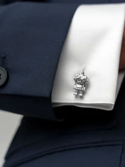 The Nines Bouton De Manchette Argent|Insolites*Boutons de manchette robot