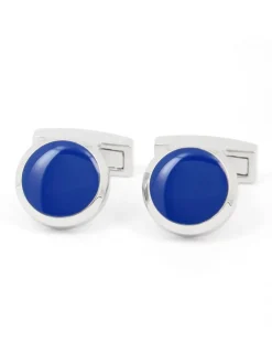 Maison du Bouton de Manchette Bouton De Manchette Rond|Bouton De Manchette Bleu*Boutons de manchette ronds bleus Montreux II