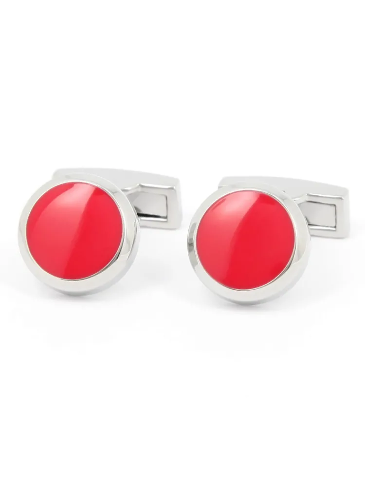 Maison du Bouton de Manchette Bouton De Manchette Rond|Bouton De Manchette Rose*Boutons de manchette ronds fuchsia Montreux II