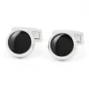 Maison du Bouton de Manchette Bouton De Manchette Rond|Bouton De Manchette Noir*Boutons de manchette ronds noirs Montreux II