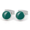 Maison du Bouton de Manchette Bouton De Manchette Rond|Bouton De Manchette Vert*Boutons de manchette ronds vert thym - Montreux II