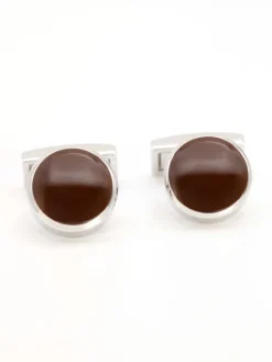 The Nines Bouton De Manchette Rond*Boutons de manchette ronds marron Montreux II