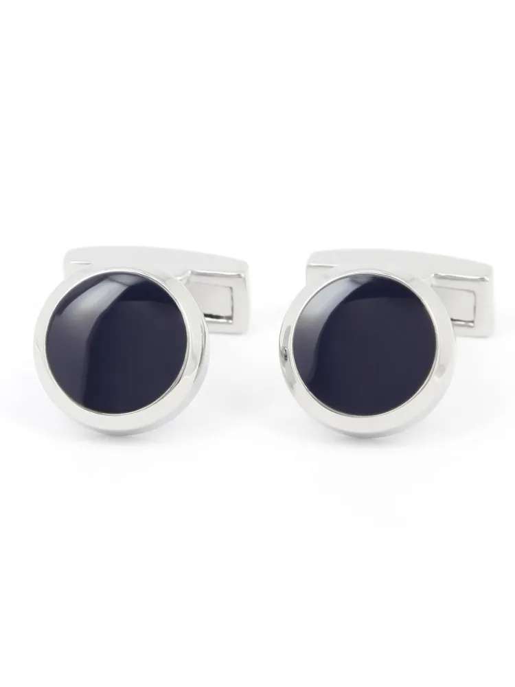 The Nines Bouton De Manchette Rond|Bouton De Manchette Bleu*Boutons de manchette ronds bleu marine Montreux II