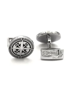The Nines Bouton De Manchette Rond|Nautique*Boutons de manchette Rose des vents