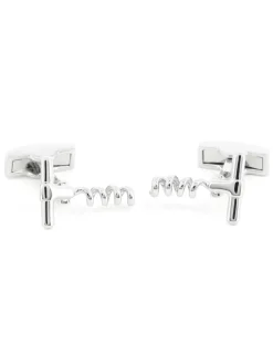 Maison du Bouton de Manchette Bouton De Manchette Argent|Vins Et Spiritueux*Boutons de manchette tire-bouchon Pommard