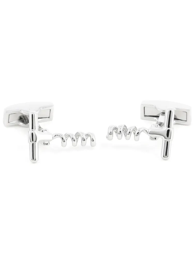 Maison du Bouton de Manchette Bouton De Manchette Argent|Vins Et Spiritueux*Boutons de manchette tire-bouchon Pommard