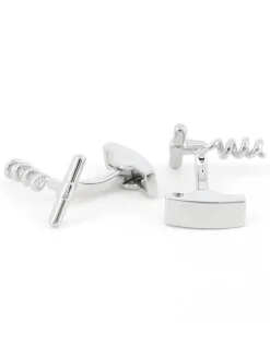 Maison du Bouton de Manchette Bouton De Manchette Argent|Vins Et Spiritueux*Boutons de manchette tire-bouchon Pommard