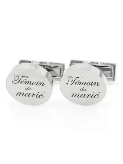 The Nines Bouton De Manchette Rond|Bouton De Manchette Argent*Boutons de manchette témoin du marié