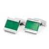 The Nines Bouton De Manchette Carré|Bouton De Manchette Vert*Boutons de manchette verre poli Minkebe
