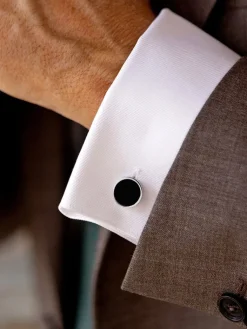 The Nines Bouton De Manchette Rond|Bouton De Manchette Noir*Boutons de manchette Vienne Onyx