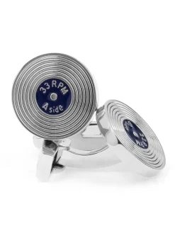 The Nines Bouton De Manchette Rond|Bouton De Manchette Bleu*Boutons de manchette vinyle 33 Rpm