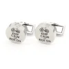 The Nines Bouton De Manchette Rond|Bouton De Manchette Argent*Boutons de manchette vélo keep calm and ride on