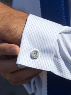 The Nines Bouton De Manchette Rond|Bouton De Manchette Argent*Boutons de manchette vélo keep calm and ride on