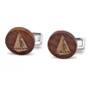 The Nines Bouton De Manchette Rond|Bouton De Manchette Bois*Boutons de manchette voilier Cap Lizard en bois
