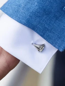 The Nines Nautique|Bouton De Manchette Argent*Boutons de manchette voilier class America