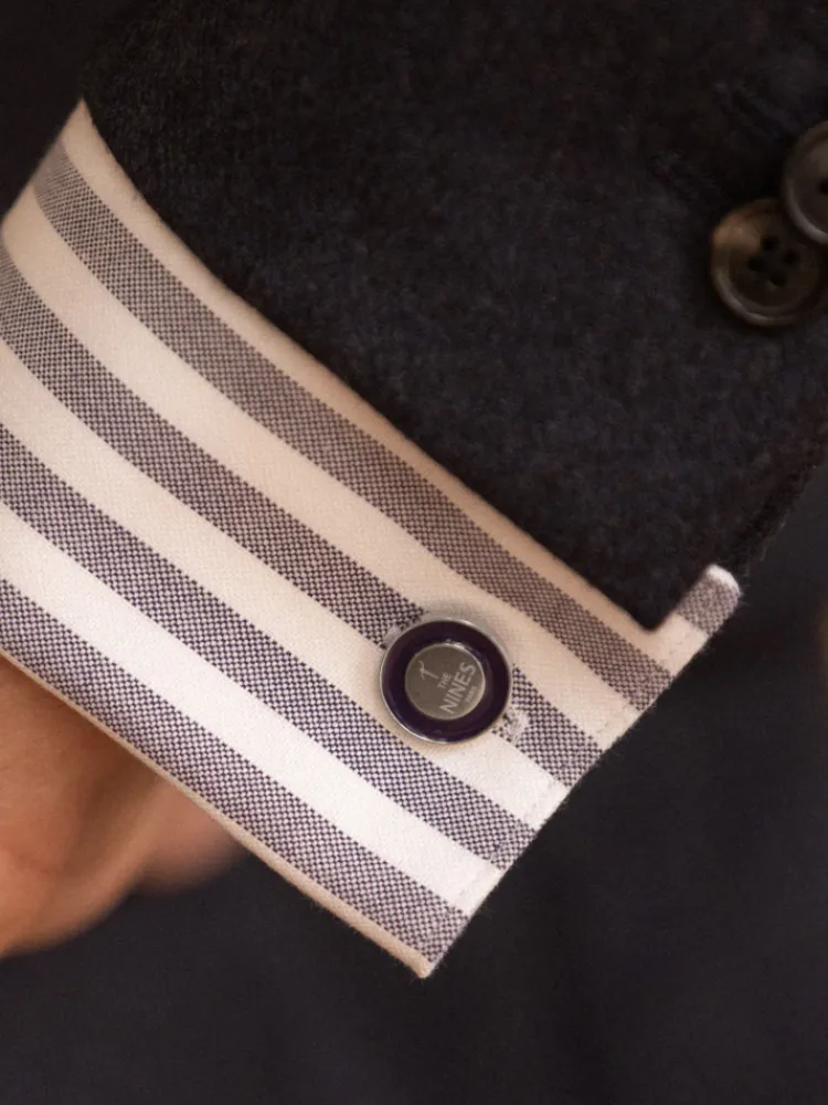 CAWOOD Bouton De Manchette Rond|Bouton De Manchette Bleu*Boutons de manchettes ronds The Nines