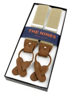 The Nines Bretelles Homme*Bretelles homme beiges à boutons