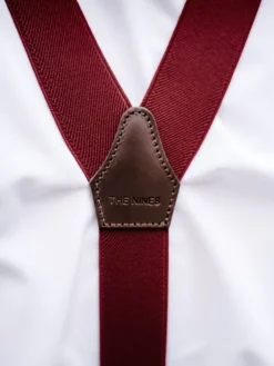 The Nines Bretelles Homme*Bretelles homme bordeaux à boutons