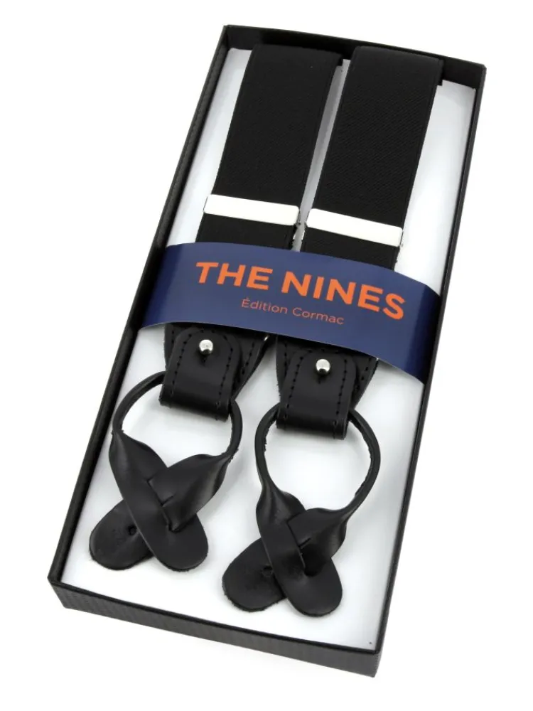 The Nines Bretelles Homme*Bretelles homme noires à boutons